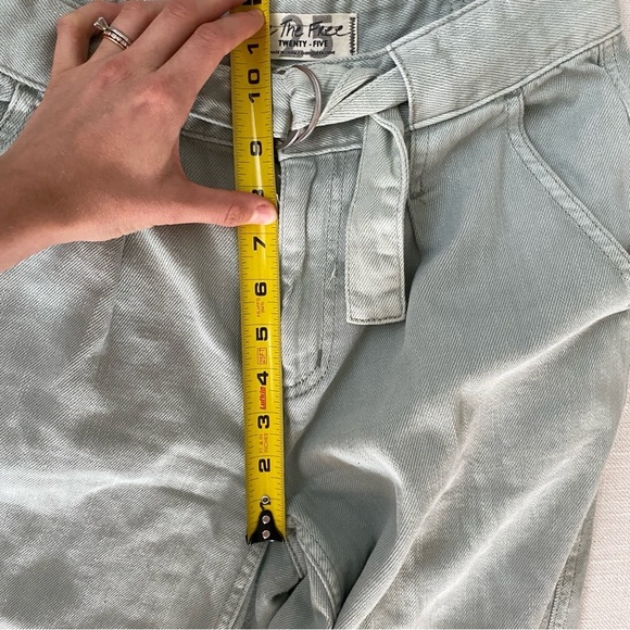 FREE PEOPLE We The Free Light Green Paloma Slouch Barrel Jeans 25 - Picture 12 of 13